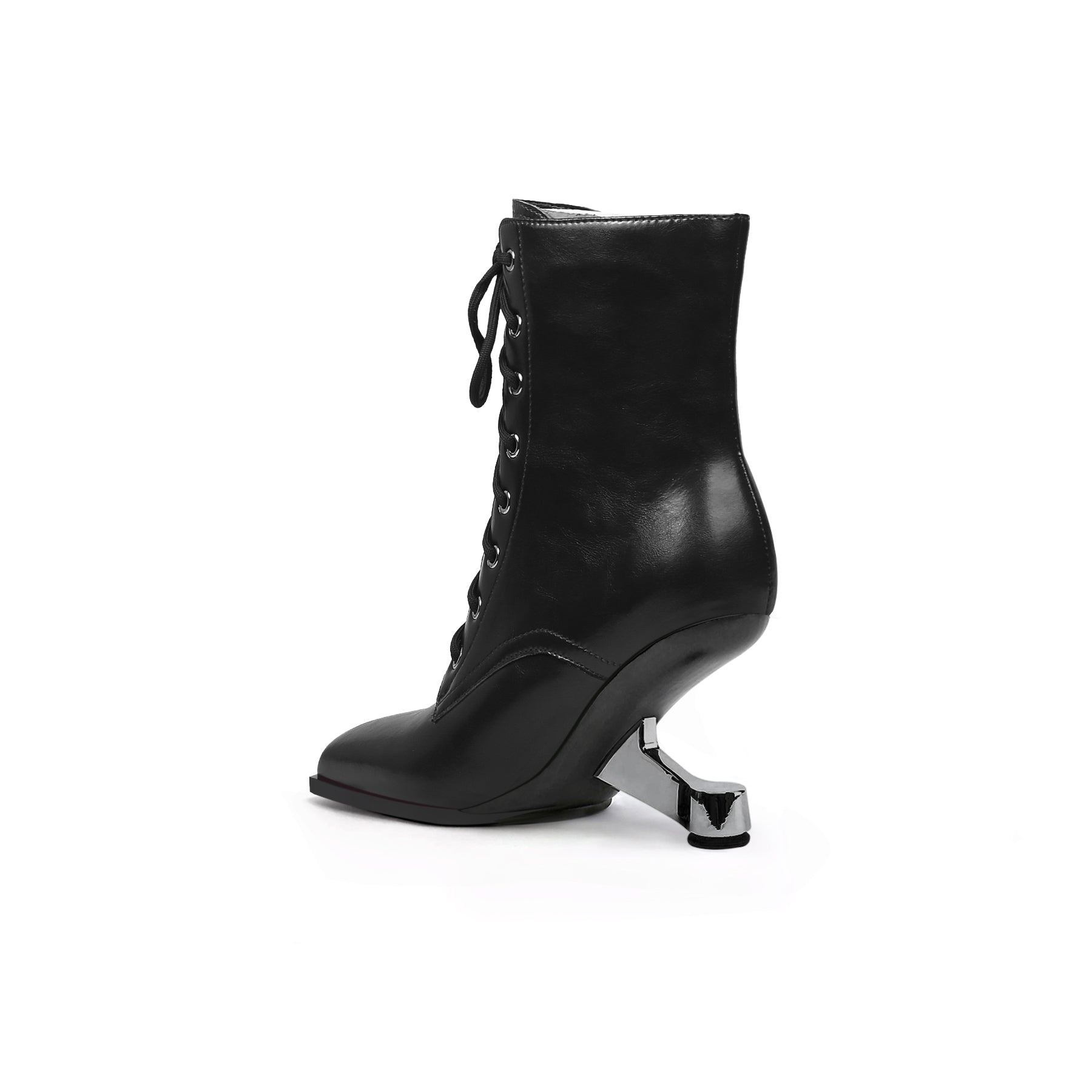 JADY ROSE | ELEVATOR HEEL LEATHER BOOTIE BLACK