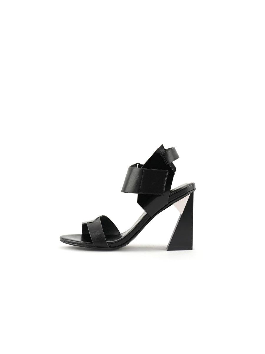 JADYROSE | CHESKA BLACK LEATHER HEEL