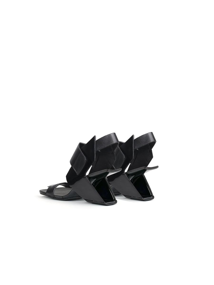 JADYROSE | TASH SLINGBACK BLACK LEATHER HEEL