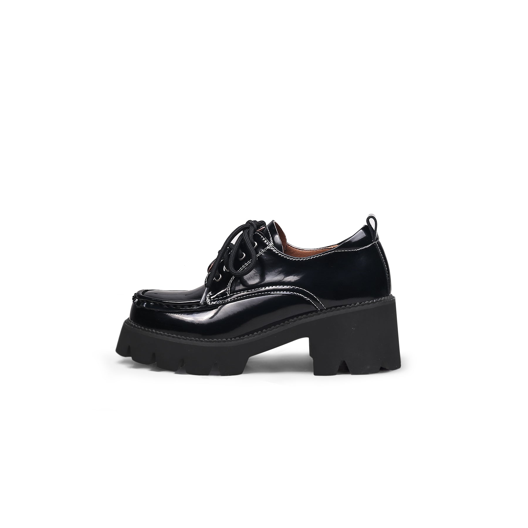 JADYROSE | LUG PLATFORM LEATHER SNEAKER BLACK