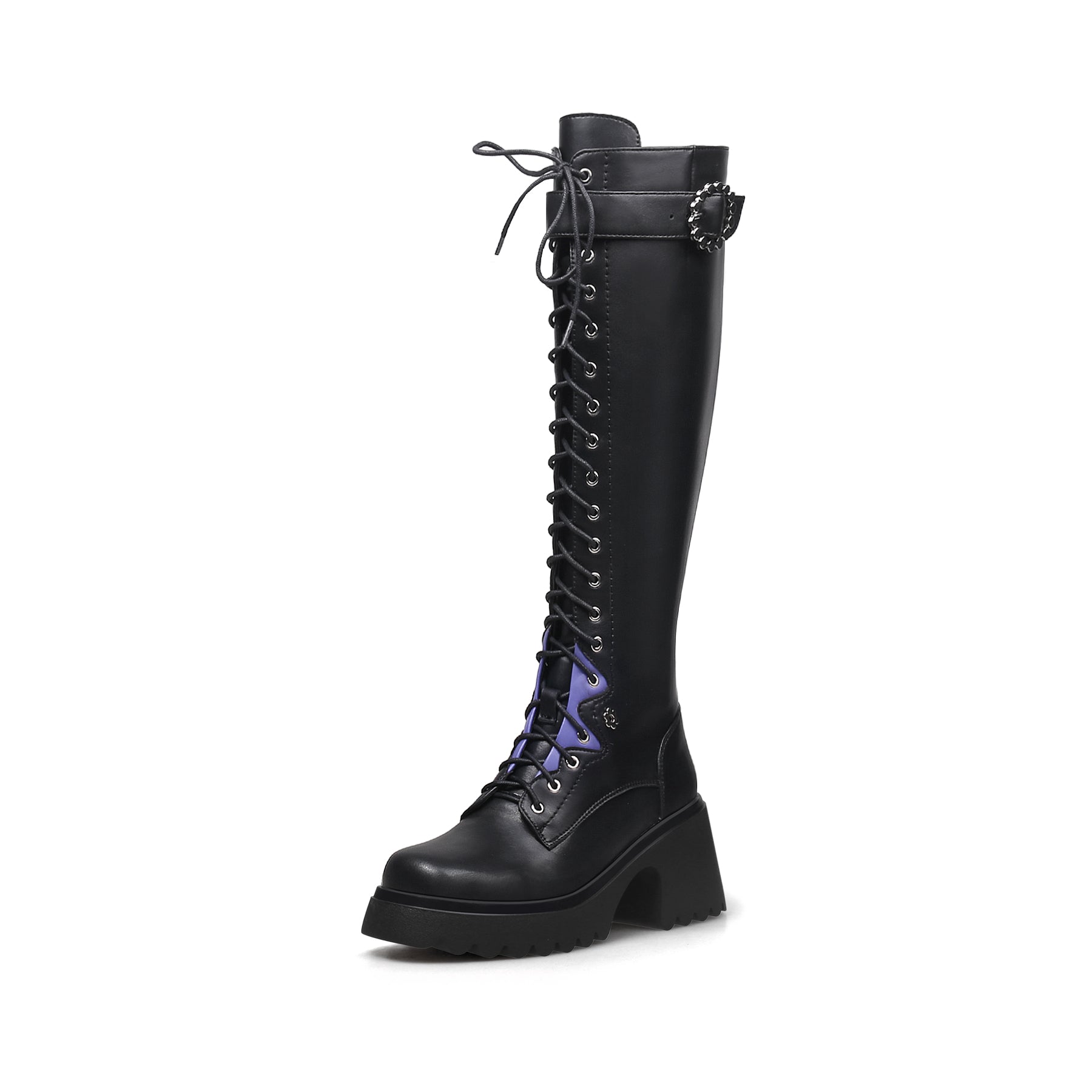 JADY ROSE | BLACK KNEE HIGH LEATHER KNIGHT BOOT