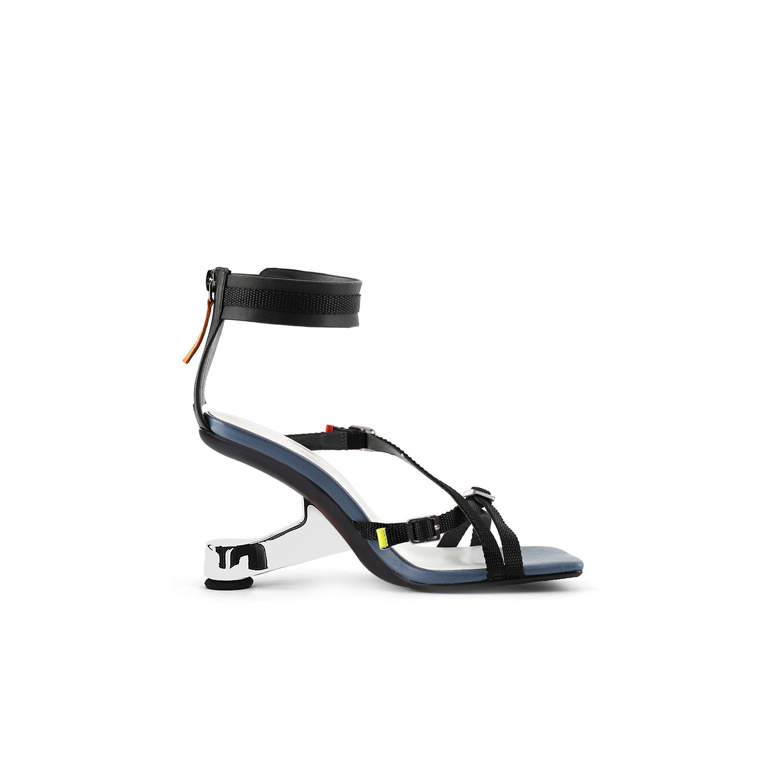 JADYROSE | ANKLE STRAP ELEVATOR HEEL SANDAL BLACK