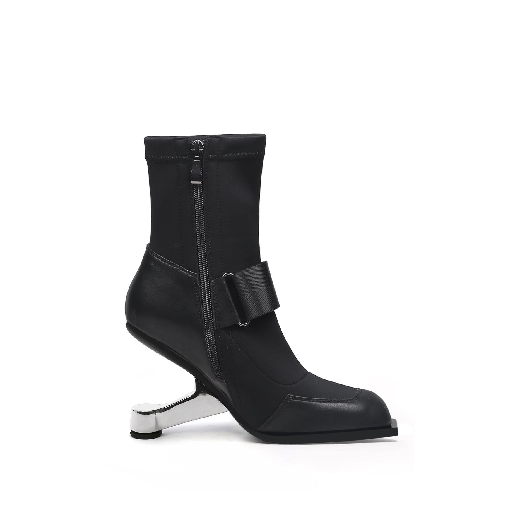 JADY ROSE | ELEVATOR HEEL STRETCH UPPER SOCK BOOT- BLACK