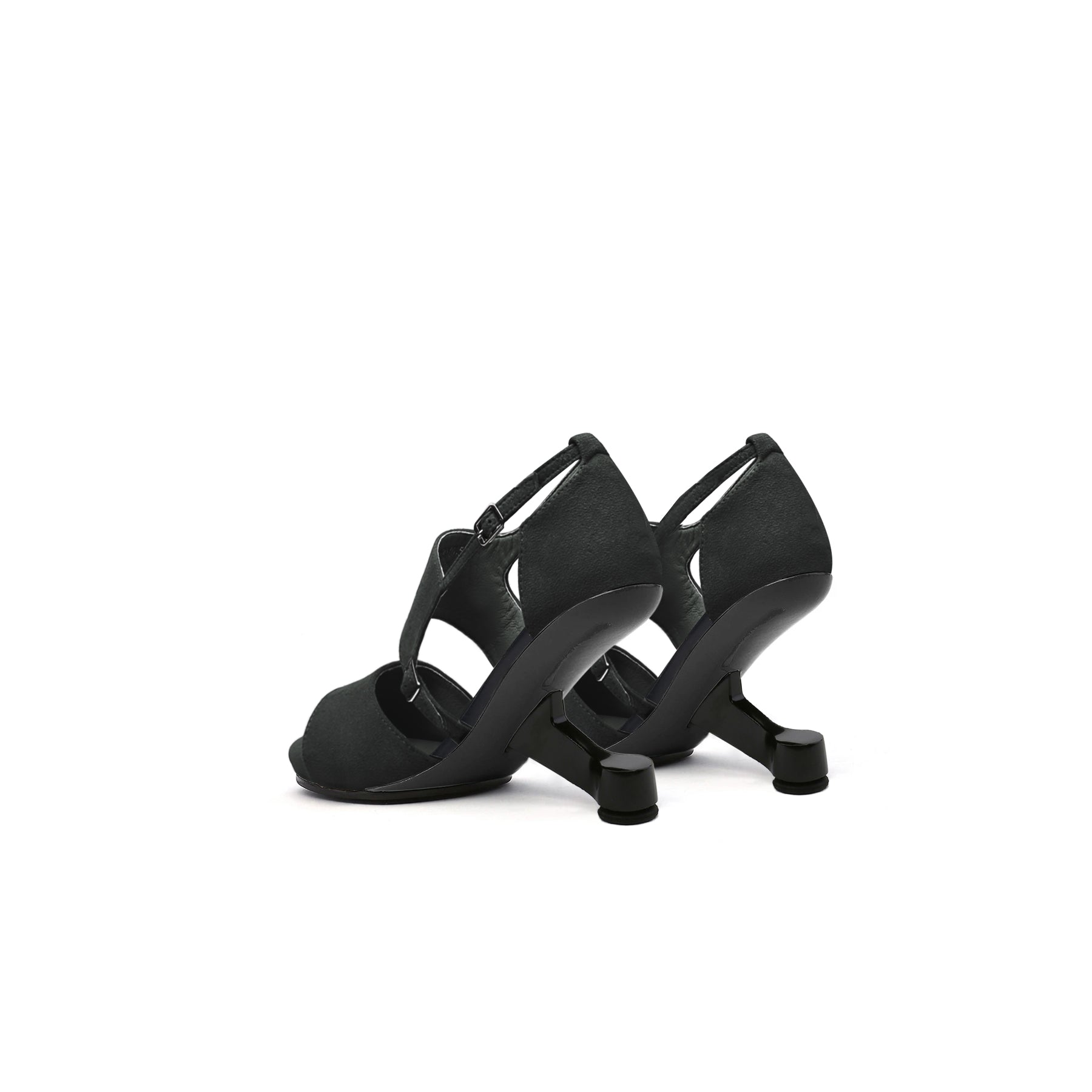 JADYROSE | ELEVATOR HEEL PEEP TOE SANDAL BLACK