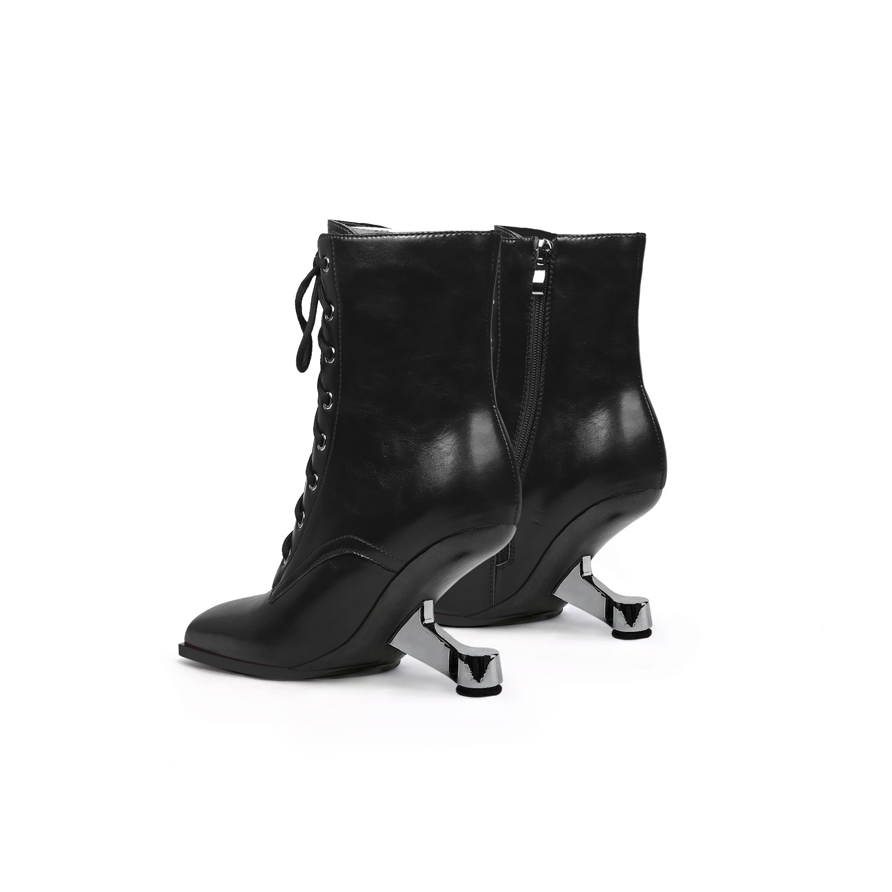 JADY ROSE | ELEVATOR HEEL LEATHER BOOTIE BLACK