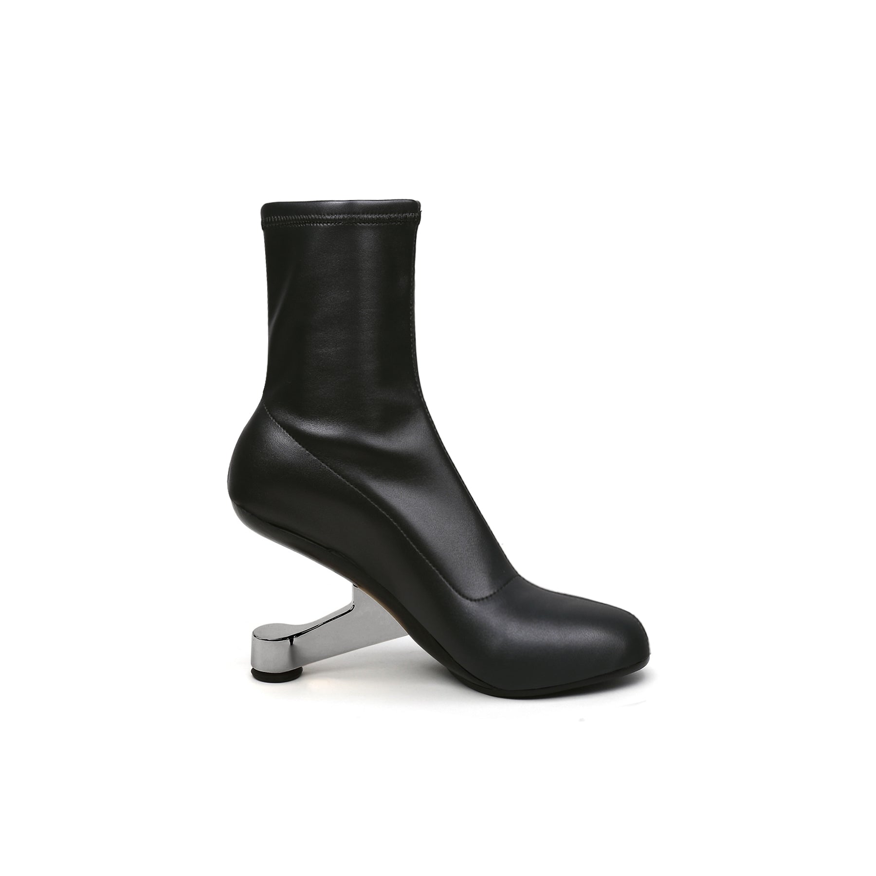 JADY ROSE | ELEVATOR HEEL LEATHER BOOTS BLACK