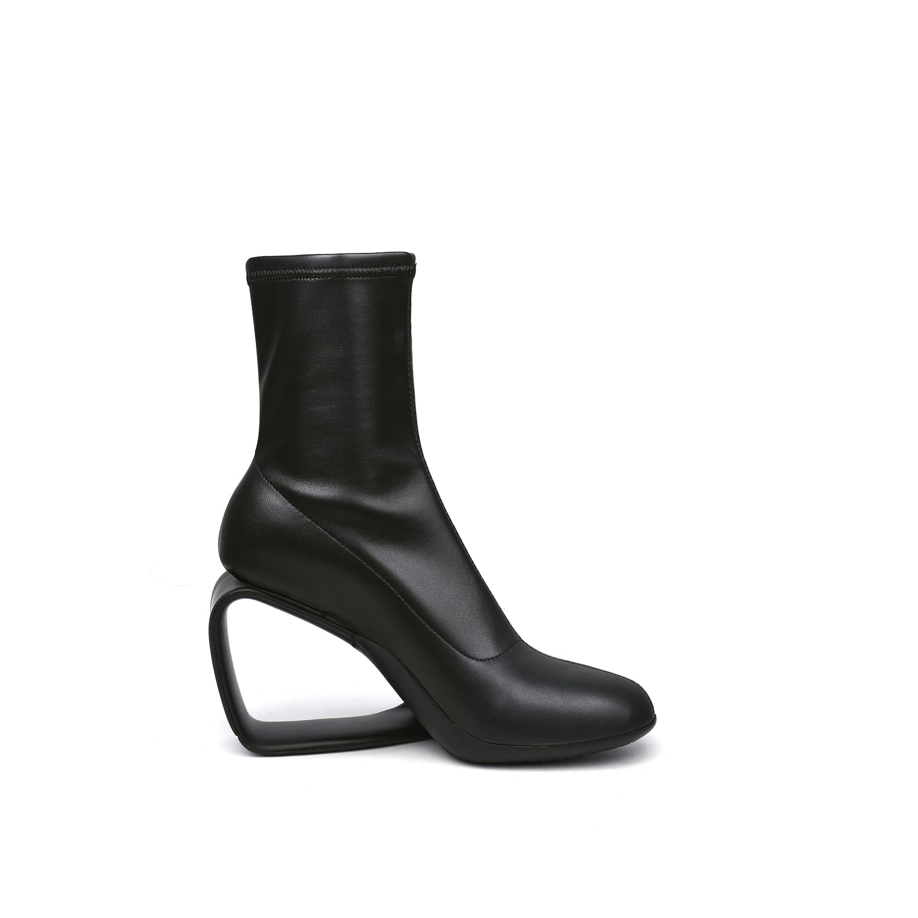 JADY ROSE | WEDGE HEEL LEATHER BOOTS BLACK