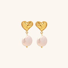 Blanche Heart Freshwater Pearl Earrings