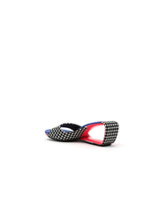 JadyRose | Open Twisted-Heel Leather Slide Sandal - Blue Dot