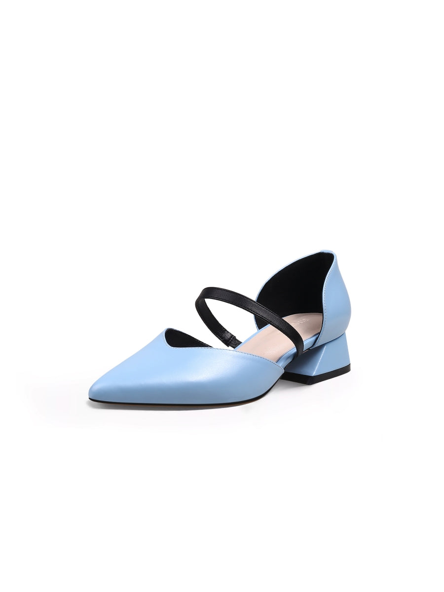 JadyRose | Strap-Detail Leather D'Orsay Pump Sky Blue