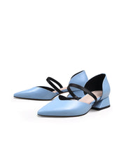 JadyRose | Strap-Detail Leather D'Orsay Pump Sky Blue