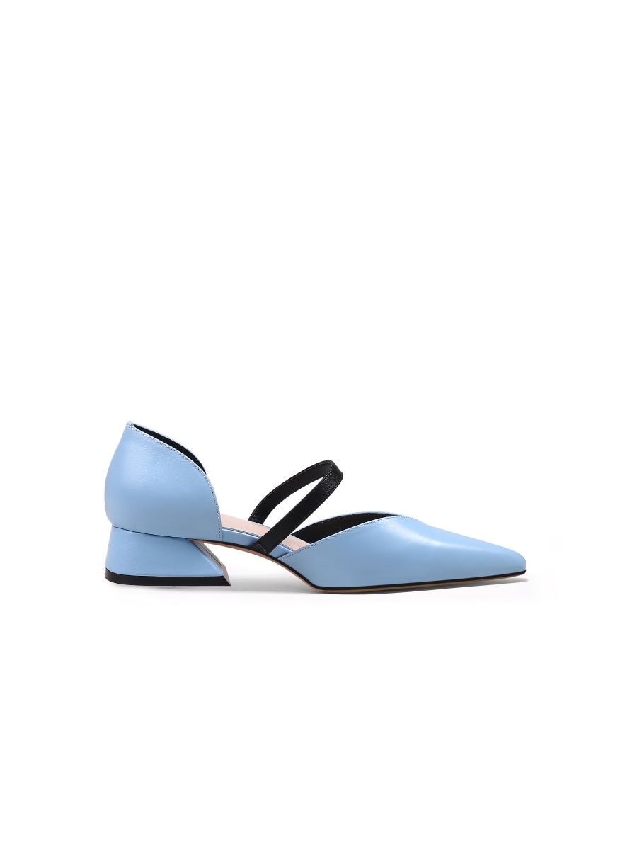 JadyRose | Strap-Detail Leather D'Orsay Pump Sky Blue