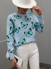 BUTTERFLY KNIT TOP - BLUE