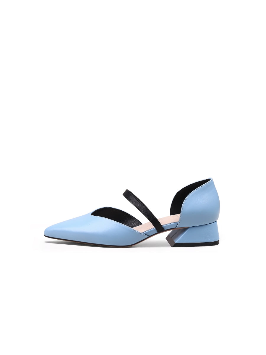 JadyRose | Strap-Detail Leather D'Orsay Pump Sky Blue