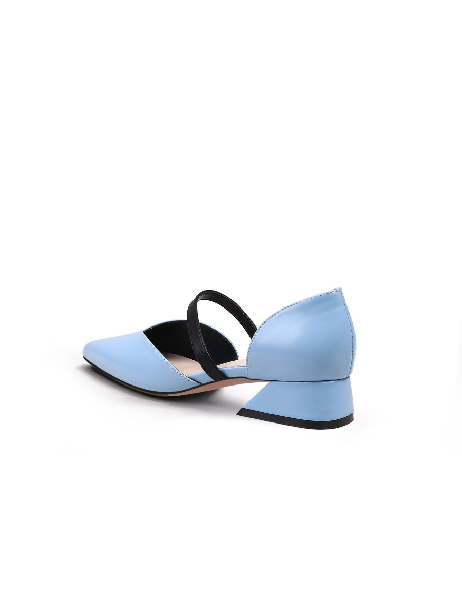 JadyRose | Strap-Detail Leather D'Orsay Pump Sky Blue