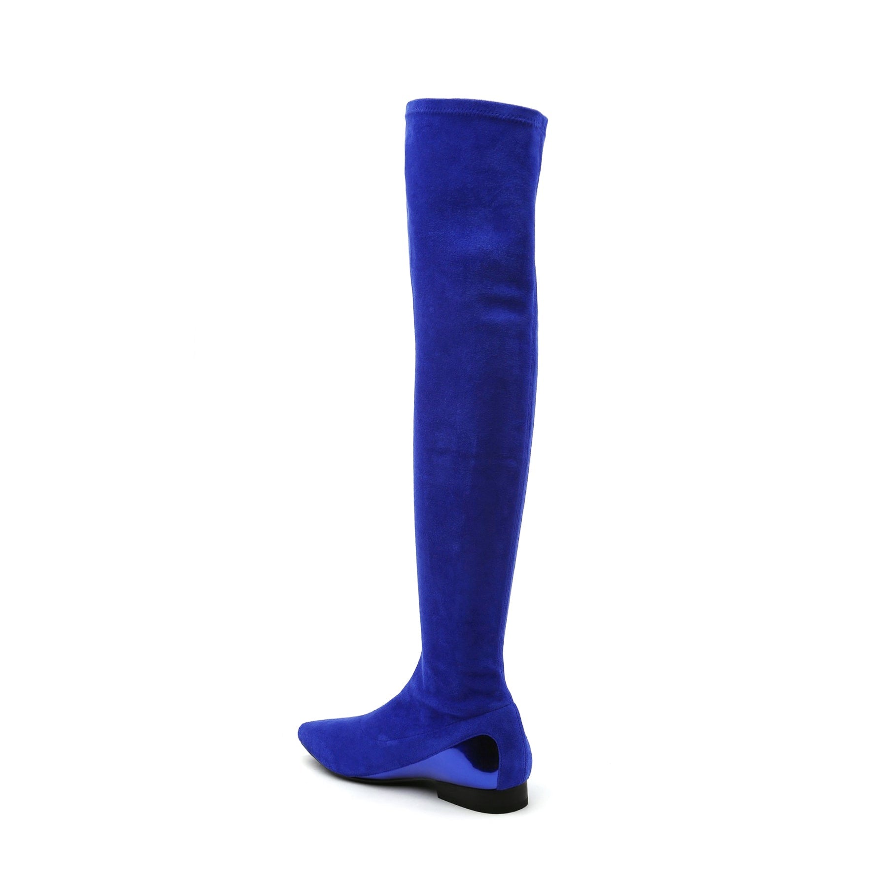 JADY ROSE | BLACK OVER KNEE KNIT SHAFT BOOT SAPPHIRE BLUE