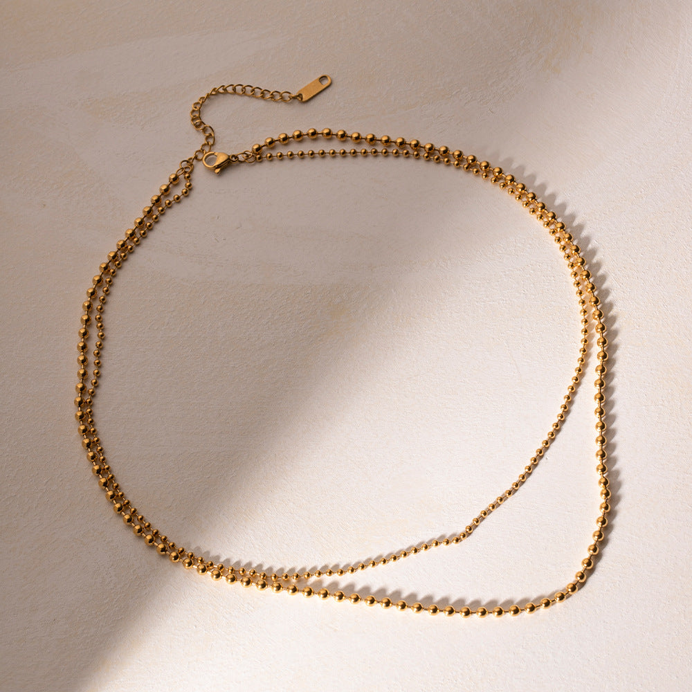 Bold Sphere - Layered Ball Chain Necklace