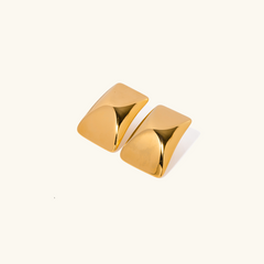 Bold Wave - Sculpted Gold Earrings