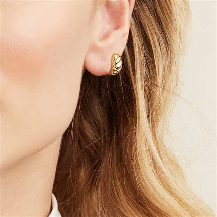 Brielle Croissant Huggie Earrings