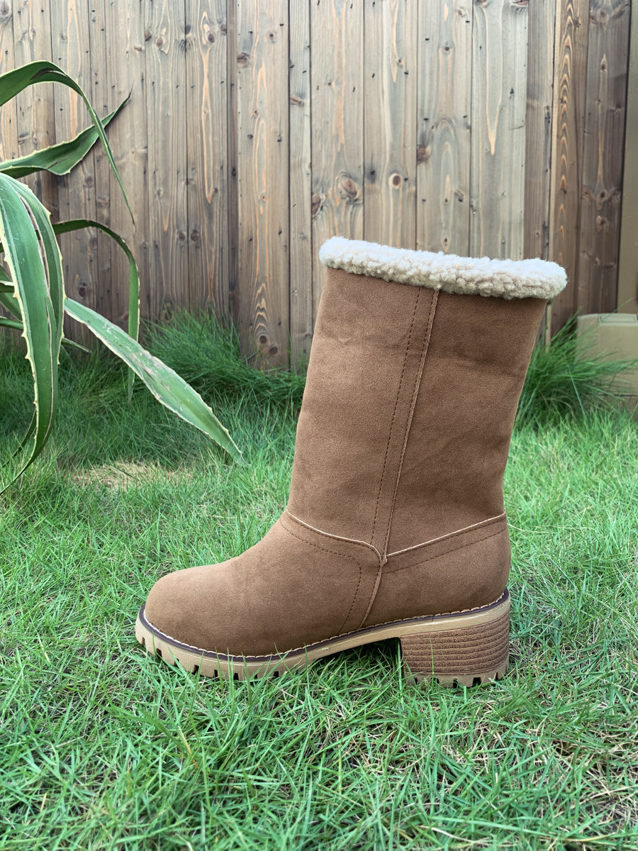 En Bloom | Plush-Lined Fold-Over Boot - Brown