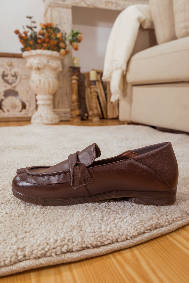 RUMOUR HAS IT| HENRY LEATHER LOAFER  - BROWN