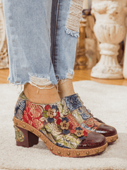 SOFFIA | FLORAL APPLIQUED LEATHER LOAFER