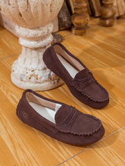 SMAIBULUN Ugg | LEATHER SUEDE MOCCASIN LOAFER - BROWN