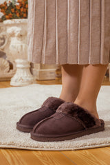 SMAIBULUN Ugg | WOOL LINED SUEDE SLIPPER - BROWN