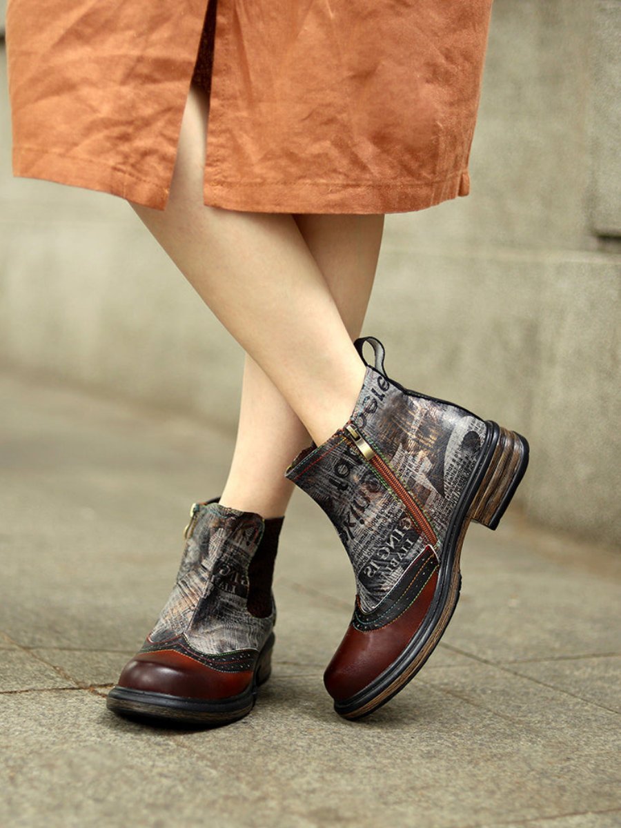 SOFFIA | Genuine Leather Classic Old School Chelsea Booties Flat Boots