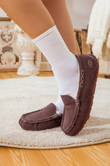 SMAIBULUN Ugg | WOOL LINED SUEDE MOCCASIN SLIPPER - BROWN