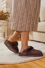 SMAIBULUN Ugg | WOOL LINED SUEDE SLIPPER - BROWN