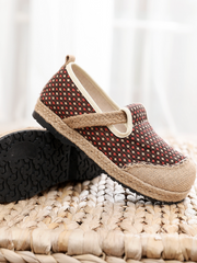 Cactus Rose | Gypsophila Print Linen Brown Espadrilles