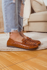 RUMOUR HAS IT| PERFORATED LEATHER LOAFER  - BROWN