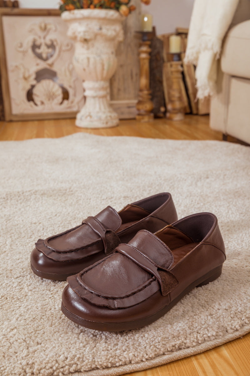 RUMOUR HAS IT| HENRY LEATHER LOAFER  - BROWN