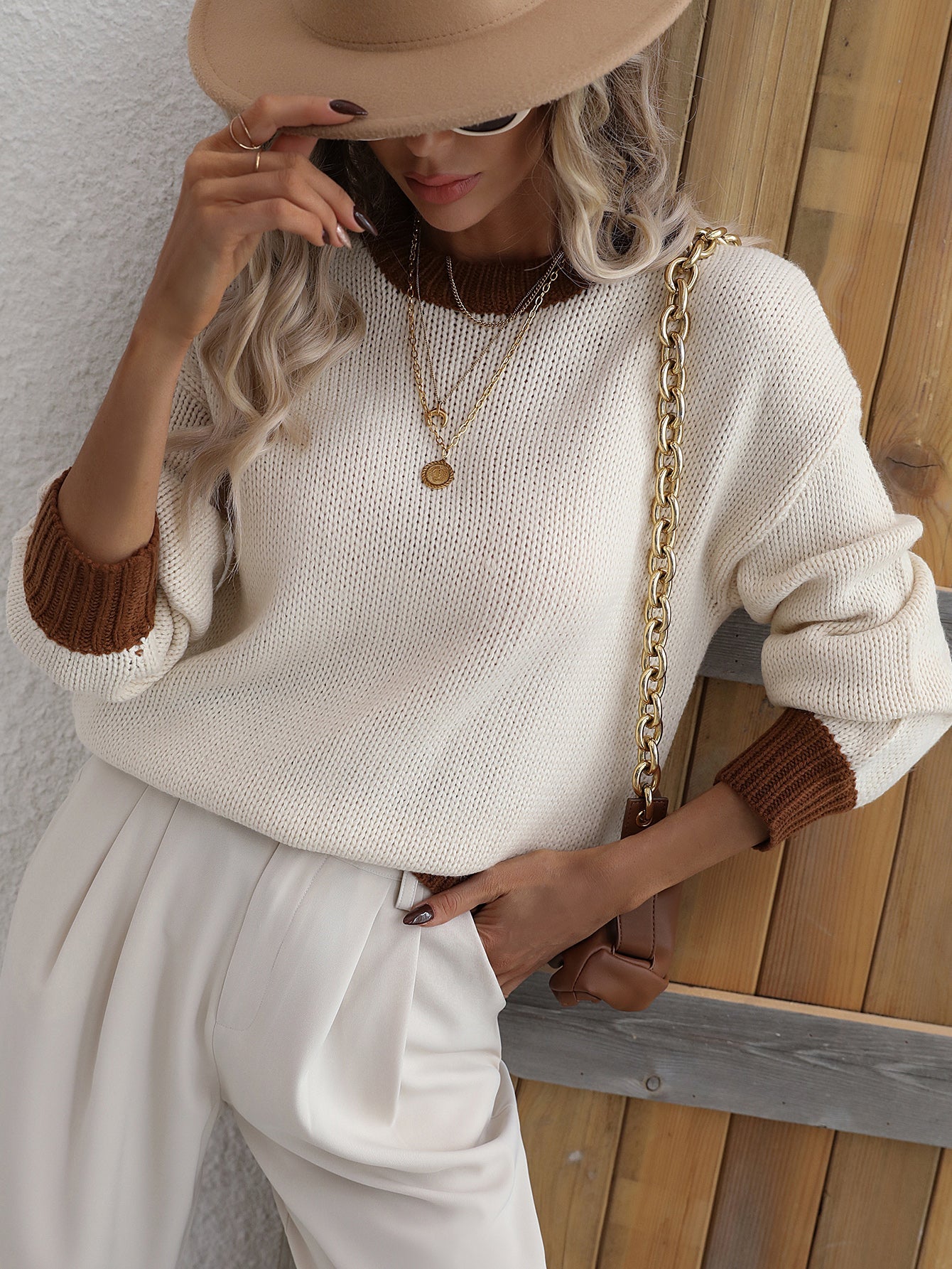 KASMERE KNIT SWEATER - BROWN