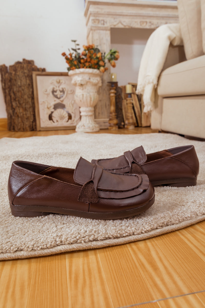 RUMOUR HAS IT| HENRY LEATHER LOAFER  - BROWN