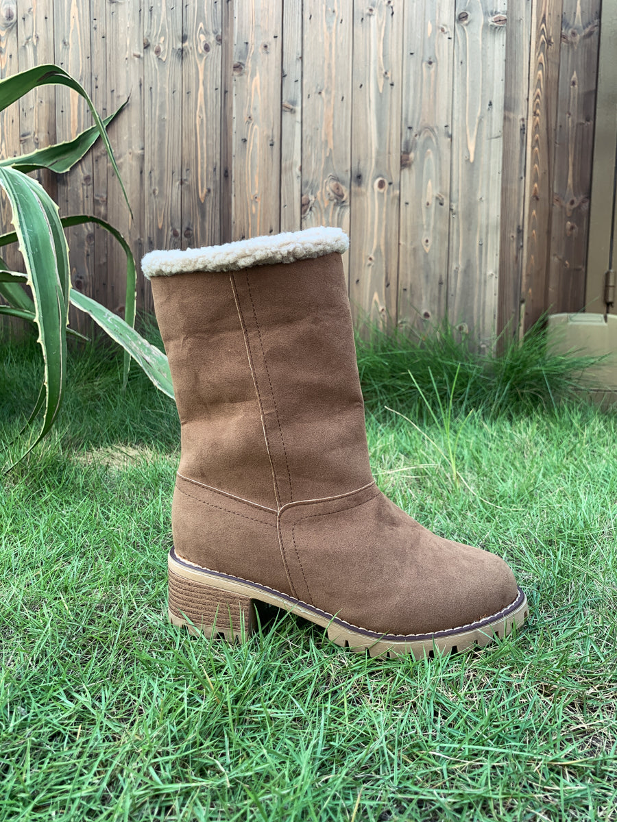 En Bloom | Plush-Lined Fold-Over Boot - Brown