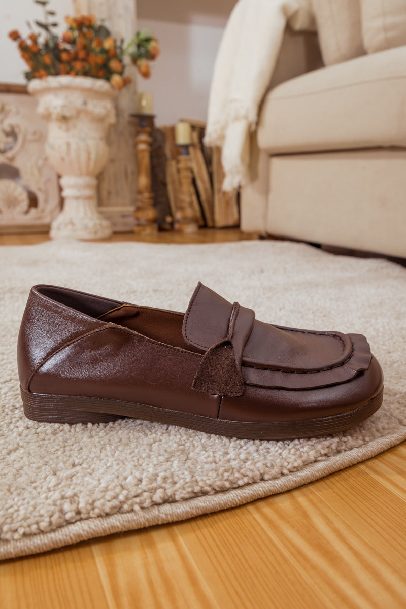 RUMOUR HAS IT| HENRY LEATHER LOAFER  - BROWN