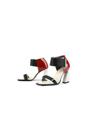 JadyRose | ALIDIA Block Color Leather Heel Sandal