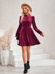 Cosmo Please Velvet Mini Dress - Burgundy