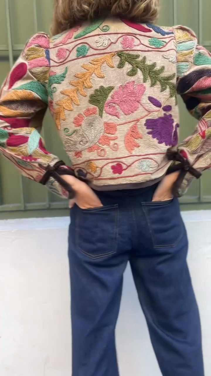 Hand-embroidered jeweled jacket