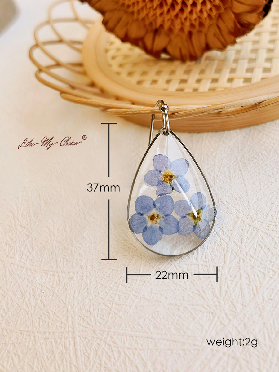 Forget me Nots FlowerEarrings Teardrop Dangle Earring