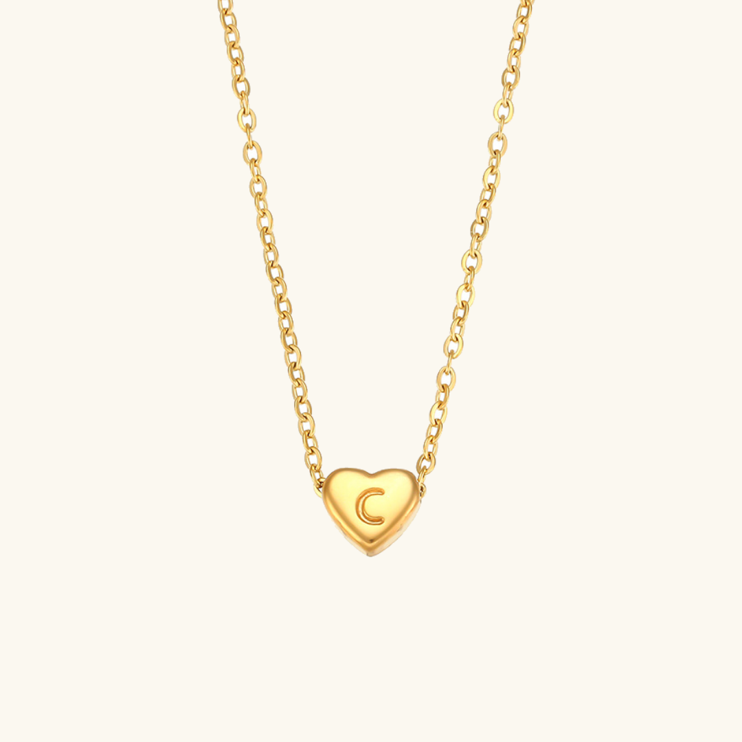 Golden Heartbeat - Initial Necklace