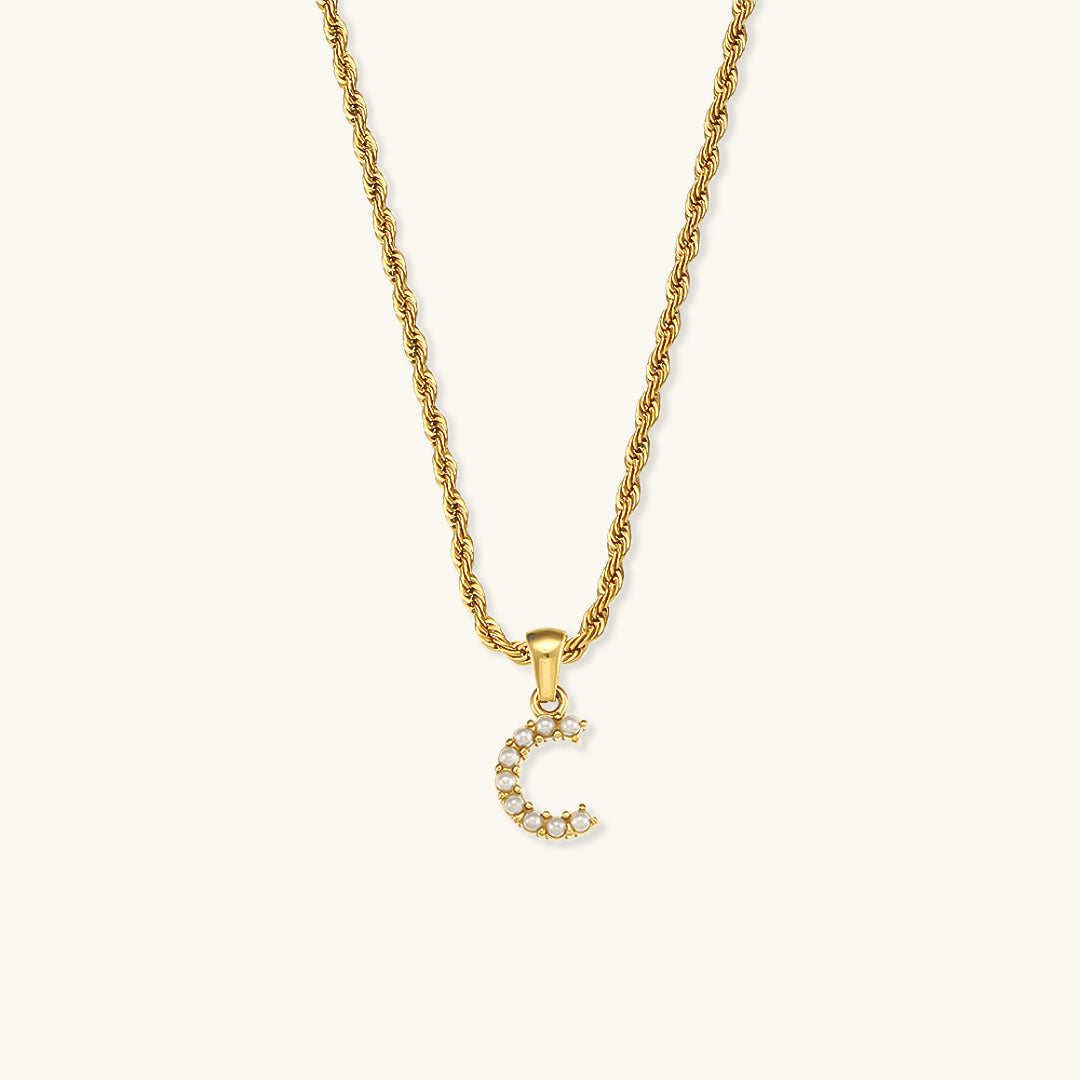 Aurora Pearl Initial Necklace