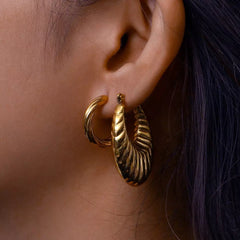 Camila Textured Gold Hoop Earrings