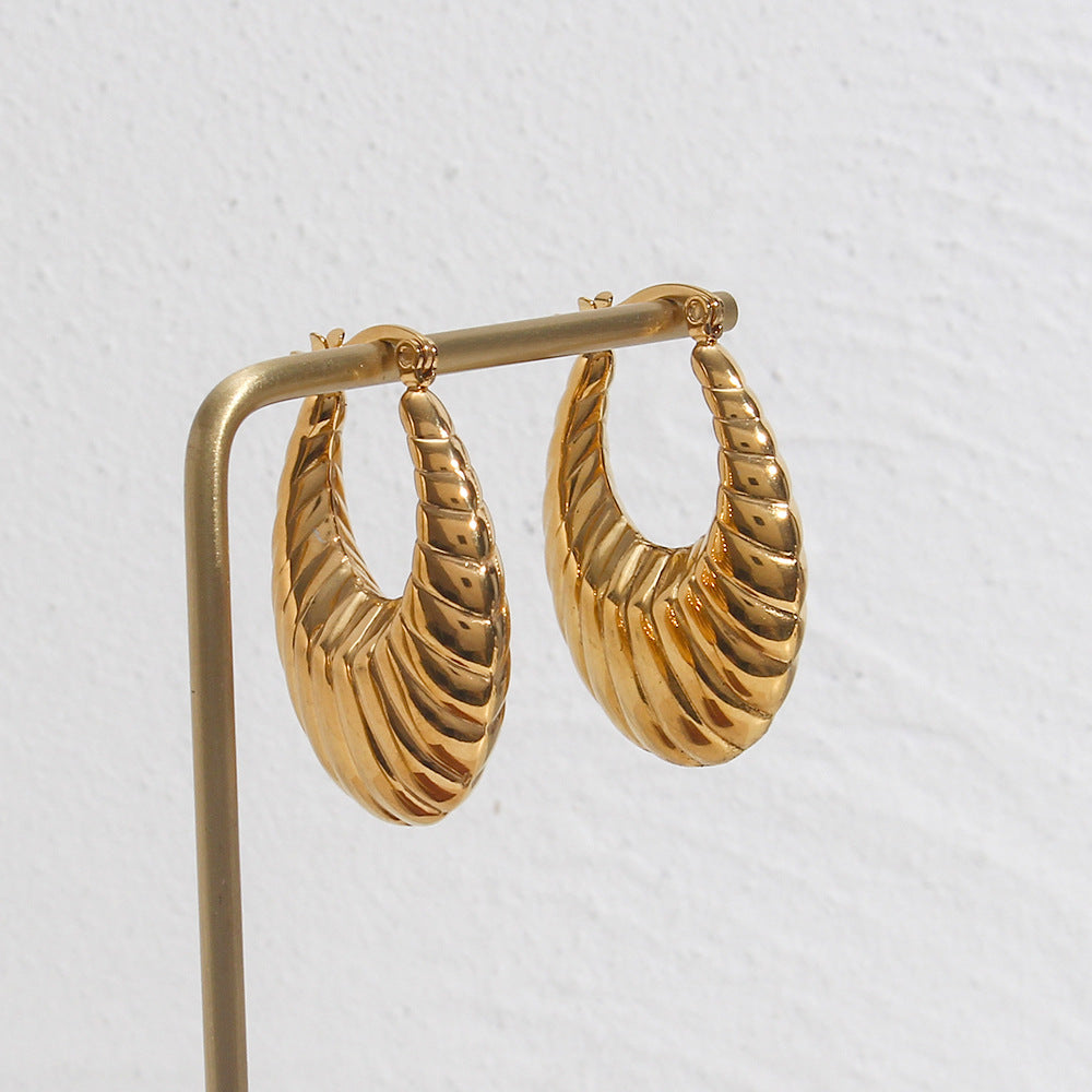 Camila Textured Gold Hoop Earrings