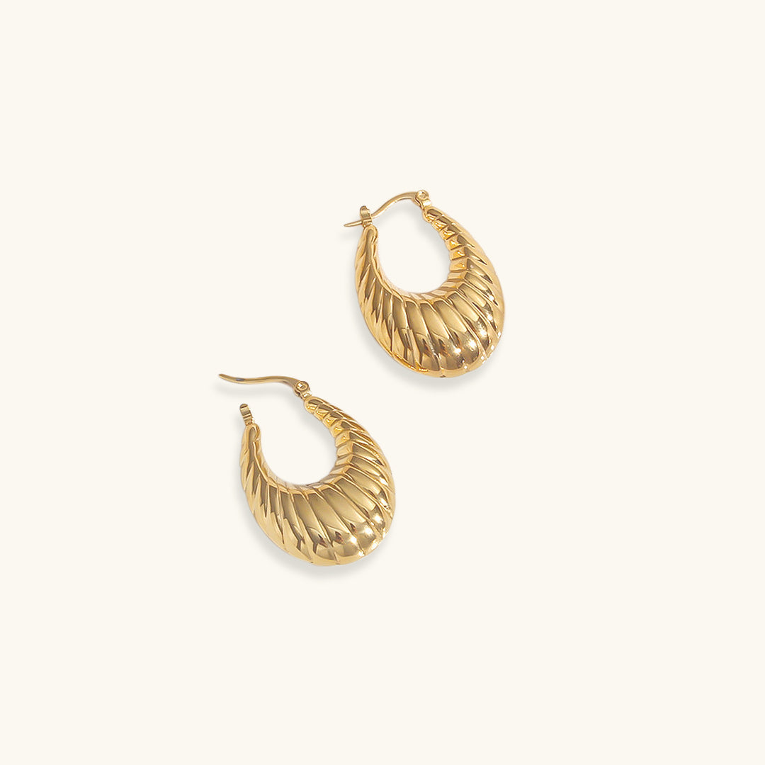 Camila Textured Gold Hoop Earrings