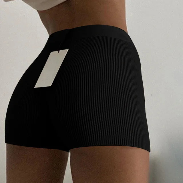 Casual Fashion White Black High Waist Women Knitted Biker Bodycon Shorts Summer Cotton Sweat Mini Sexy Shorts Femme