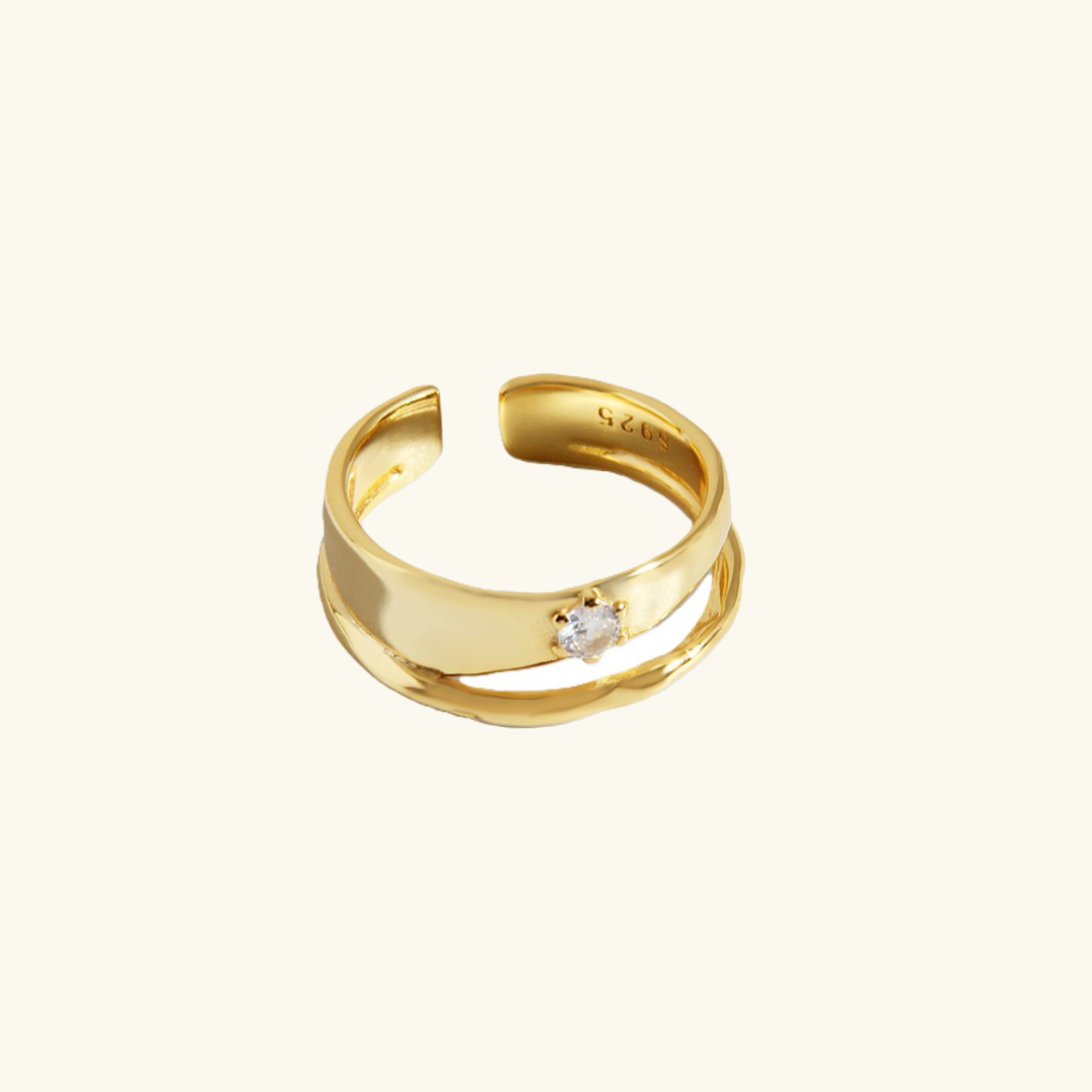 Celeste Gem - Open-Band Gold Ring