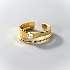 Celeste Gem - Open-Band Gold Ring